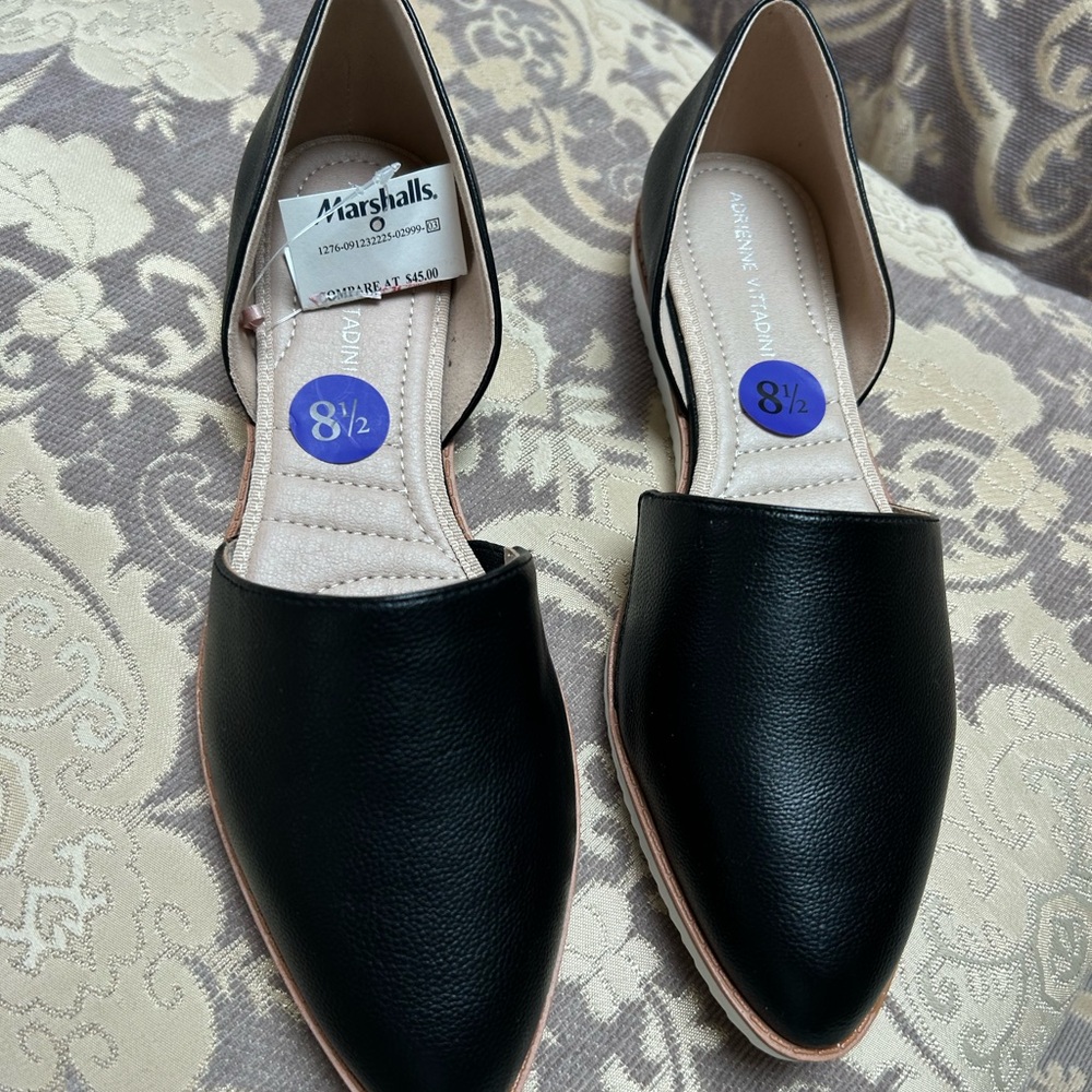 Adrienne Vittadini Black Leather Flats shoes Brand New 8.5 sz for all occasions - Picture 11 of 11